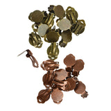 Maxbell 24x Clip On Earring with Pad for Gluing Finding Jewelry Making Bronze&Copper