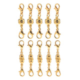 Maxbell 10 Piece Magnetic Clasps Hooks Drum Shape DIY Jewelry Findings Crafts Gold