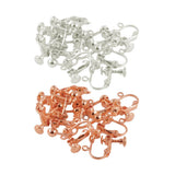 Maxbell 24Pcs Non-Piercing Screw Earring Clip Flat Hook DIY Craft Findings 2 Colors