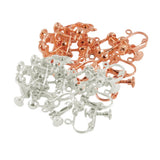 Maxbell 24Pcs Non-Piercing Screw Earring Clip Flat Hook DIY Craft Findings 2 Colors