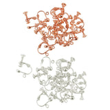 Maxbell 24Pcs Non-Piercing Screw Earring Clip Flat Hook DIY Craft Findings 2 Colors