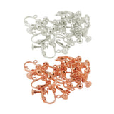 Maxbell 24Pcs Non-Piercing Screw Earring Clip Flat Hook DIY Craft Findings 2 Colors
