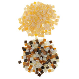 Maxbell 500Pieces Vitreous Glass Mosaic Tiles for Arts DIY Crafts Light Orange&Brown