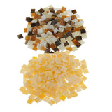 Maxbell 500Pieces Vitreous Glass Mosaic Tiles for Arts DIY Crafts Light Orange&Brown
