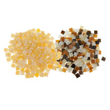 Maxbell 500Pieces Vitreous Glass Mosaic Tiles for Arts DIY Crafts Light Orange&Brown