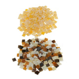 Maxbell 500Pieces Vitreous Glass Mosaic Tiles for Arts DIY Crafts Light Orange&Brown