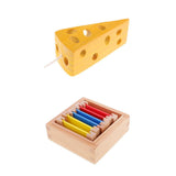 Maxbell Wooden Montessori Toys - Cheese Maze & Color Box, Kids Practical Life Toys