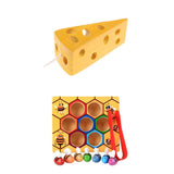 Maxbell Wooden Montessori Toys - Cheese Maze & Bee Box, Kids Practical Life Toys