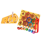 Maxbell Wooden Montessori Toys - Cheese Maze & Bee Box, Kids Practical Life Toys