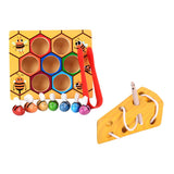 Maxbell Wooden Montessori Toys - Cheese Maze & Bee Box, Kids Practical Life Toys