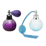 Maxbell 2pcs Vintage Glass Perfume Bottle Spray Atomizer Gift Blue & Purple 100ML