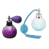 Maxbell 2pcs Vintage Glass Perfume Bottle Spray Atomizer Gift Blue & Purple 100ML