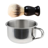 Maxbell Men's Shaving Brush Stainless Stain Bowl Cup Salon Barber Beard Shave Set