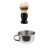 Maxbell Men's Shaving Brush Stainless Stain Bowl Cup Salon Barber Beard Shave Set