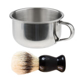 Maxbell Men's Shaving Brush Stainless Stain Bowl Cup Salon Barber Beard Shave Set