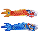 Maxbell 2x Chinese Dragon Flag Windsock Carp Streamer Garden Hanging Decor Red Blue