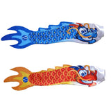 Maxbell 2x Chinese Dragon Flag Windsock Carp Streamer Garden Hanging Decor Red Blue