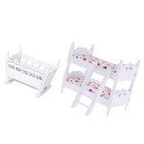 Maxbell 1/12 Dollhouse Miniature Furniture Children Bunk Bed Baby Cradle Bedroom