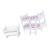 Maxbell 1/12 Dollhouse Miniature Furniture Children Bunk Bed Baby Cradle Bedroom