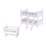Maxbell 1/12 Dollhouse Miniature Furniture Children Bunk Bed Baby Cradle Bedroom
