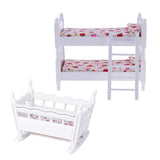 Maxbell 1/12 Dollhouse Miniature Furniture Children Bunk Bed Baby Cradle Bedroom