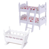 Maxbell 1/12 Dollhouse Miniature Furniture Children Bunk Bed Baby Cradle Bedroom