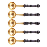 Maxbell 5Pcs Stamp Sealing Wax Spoon Retro Wood Handle Wax Heating Supply Tool Spoon