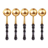 Maxbell 5Pcs Stamp Sealing Wax Spoon Retro Wood Handle Wax Heating Supply Tool Spoon