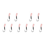 Maxbell Lot 10Pcs Assist Hooks Carbon Steel Jigging Fishing Hooks with PE Line