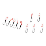 Maxbell Lot 10Pcs Assist Hooks Carbon Steel Jigging Fishing Hooks with PE Line
