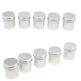 Maxbell 10x50ML PCS Aluminum Cans Pots Screw Lids Cream Tea Powder Wax Jar Container