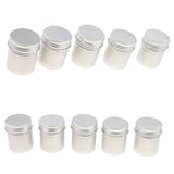 Maxbell 10x50ML PCS Aluminum Cans Pots Screw Lids Cream Tea Powder Wax Jar Container