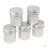 Maxbell 10x50ML PCS Aluminum Cans Pots Screw Lids Cream Tea Powder Wax Jar Container