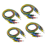 Maxbell 20 Pieces 4mm Banana to Banana Plug Test Cable Lead for Multimeter 5 Colors