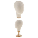 Maxbell 2x 21" Canvas Block Mannequin Head Wig Hat Making Display Holder with Stand