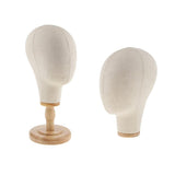 Maxbell 2x 21" Canvas Block Mannequin Head Wig Hat Making Display Holder with Stand