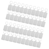 Maxbell 40pcs Rectangle Blank Insert Photo Picture Frame Split Ring Keychain 3.3x5cm
