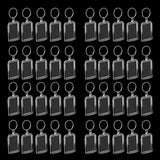 Maxbell 40pcs Rectangle Blank Insert Photo Picture Frame Split Ring Keychain 3.3x5cm