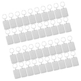 Maxbell 40pcs Rectangle Blank Insert Photo Picture Frame Split Ring Keychain 3.3x5cm