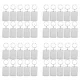 Maxbell 40pcs Rectangle Blank Insert Photo Picture Frame Split Ring Keychain 3.3x5cm