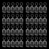 Maxbell 40pcs Rectangle Blank Insert Photo Picture Frame Split Ring Keychain 3.3x5cm