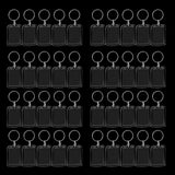 Maxbell 40pcs Rectangle Blank Insert Photo Picture Frame Split Ring Keychain 3.3x5cm