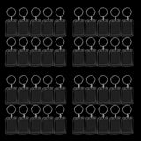 Maxbell 40pcs Rectangle Blank Insert Photo Picture Frame Split Ring Keychain 3.3x5cm