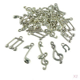 Maxbell 80 Pieces Tibetan Silver Mixed Musical Note Symbol DIY Charms Pendants