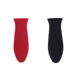 Maxbell 2pcs Silicone Pot Pan Handle Saucepan Holder Sleeve Slip Cover - Red & Black