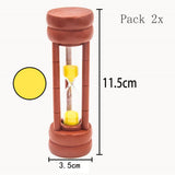 Maxbell 2pcs Sand Clock Hourglass Timer for Kitchen Kid Game -Yellow Sand 1 Minute