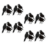 Maxbell 24 pieces Black Feathered Small Crows Birds Ravens Props Halloween Decor