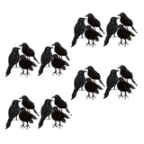Maxbell 24 pieces Black Feathered Small Crows Birds Ravens Props Halloween Decor