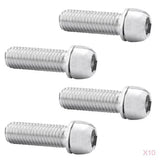 Maxbell 40Pcs Bicycle Stem Screws Water Bottle Cage Bolts Socket Screws Silver M7