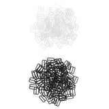 Maxbell 200Pcs Plastic Bra Lingerie Strap Clips Hook Slider Buckle 15mm Clear Black